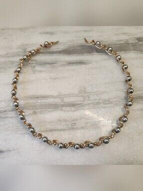 Hand Crafted Two-Tone Collar Necklace - Gold and Silver, James Russell